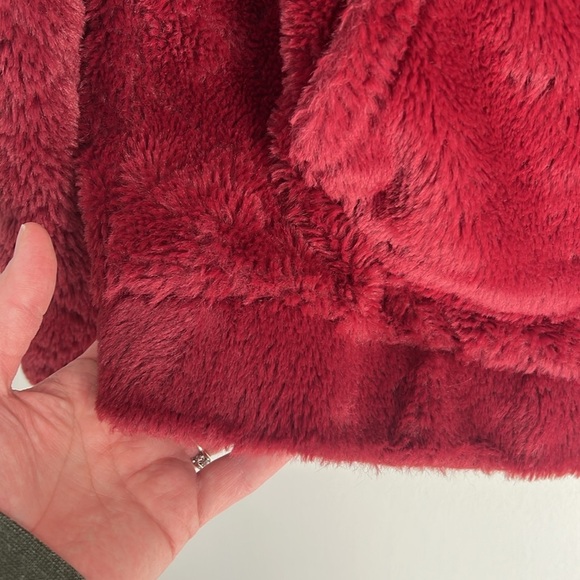 No Boundaries Furry Jacket Half Zip Kangaroo Pocket Fleece Coat Women’s Small - Picture 14 of 16